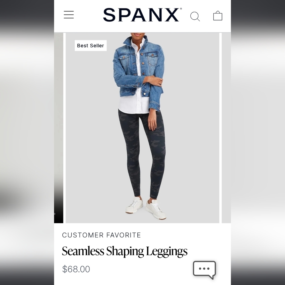 Spanx Black Camo Cropped Leggings Pants Capris Look At Me Now Gym Compression - Picture 4 of 13